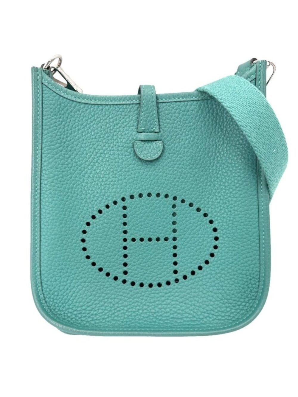 Hermes Shoulder Bag Evelyne TPM Pochette Crossbody Small Leather Green Silver